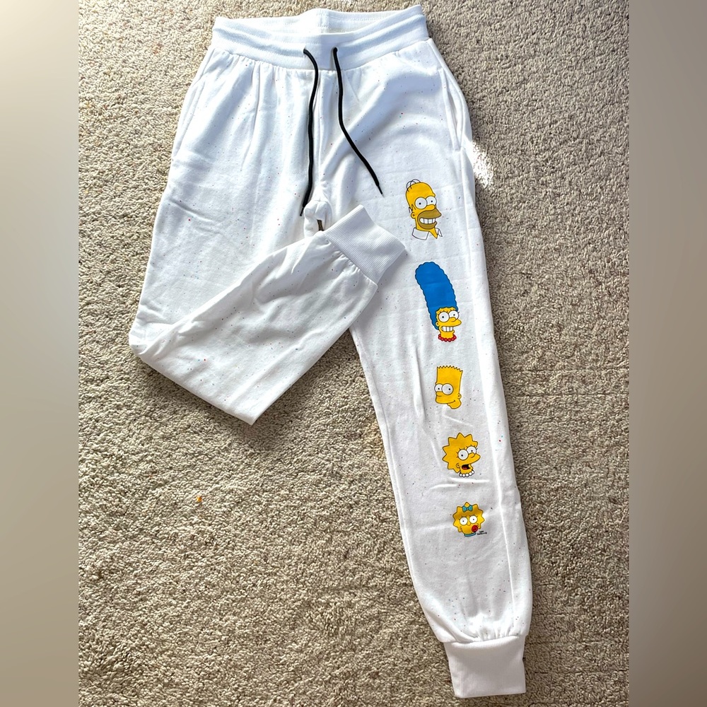 white confetti Simpson sweats